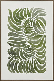 Frond Cadence II - 24 X 35 - Hand-Embellished Canvas In Frame - Green