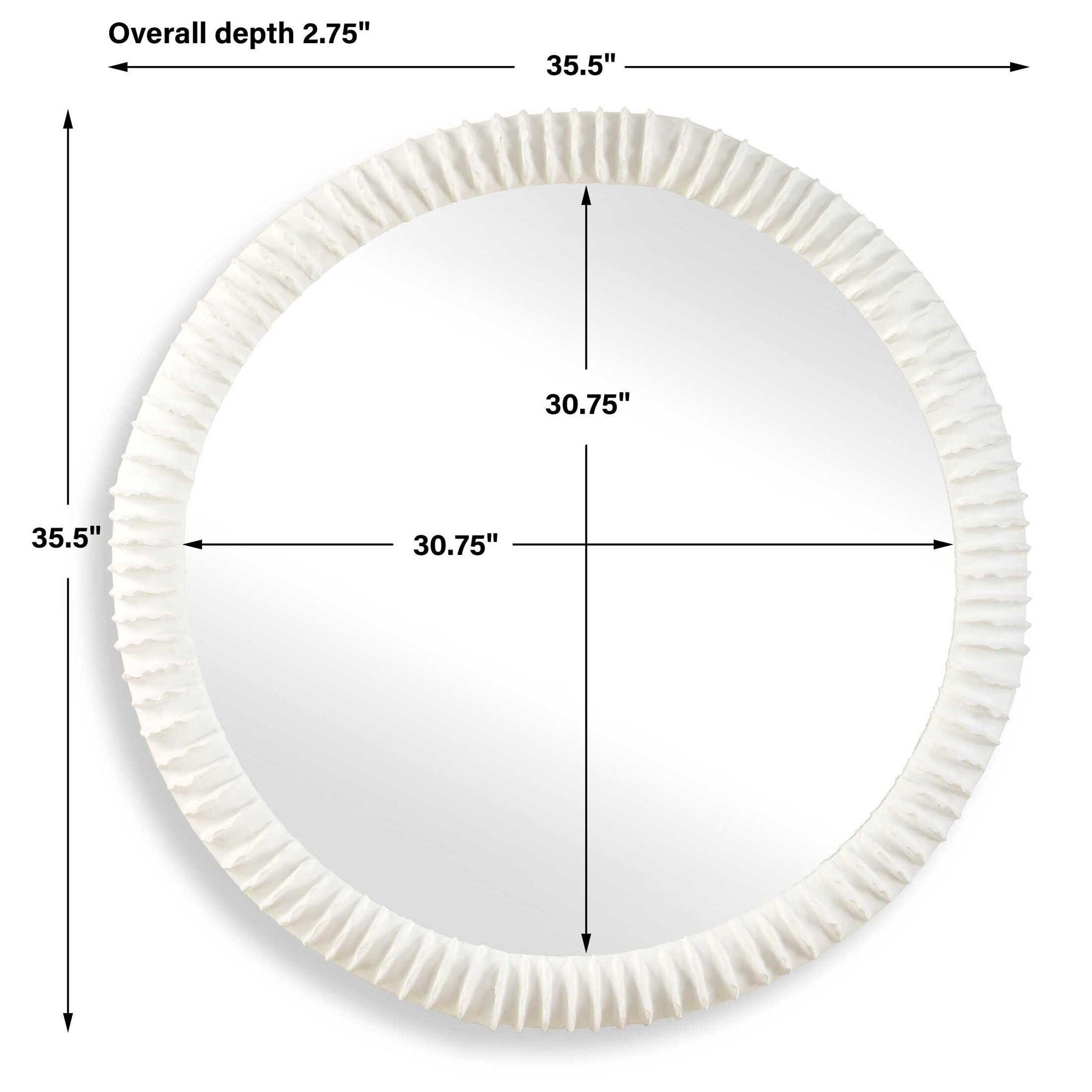 Akiko - Round Mirror - White
