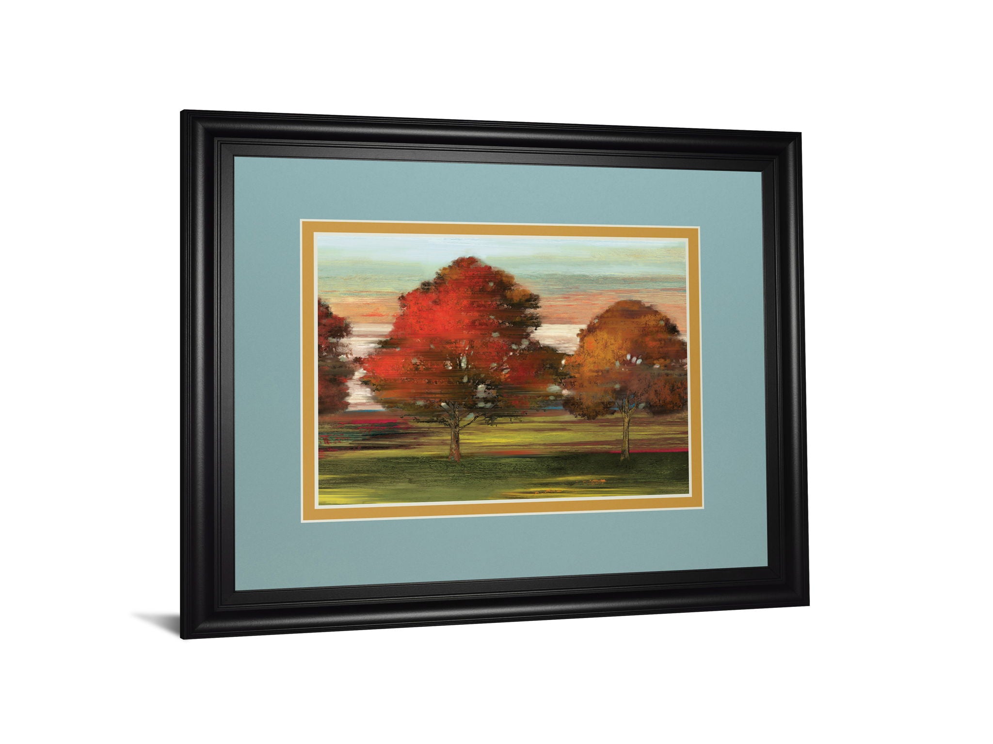 Tress In Motion By Alison Pearce - Framed Print Wall Art - Light Blue