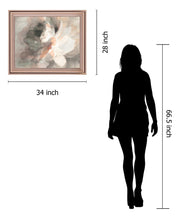 Whispered Petal Dawn - 28" x 34" Framed Wall Art - Beige