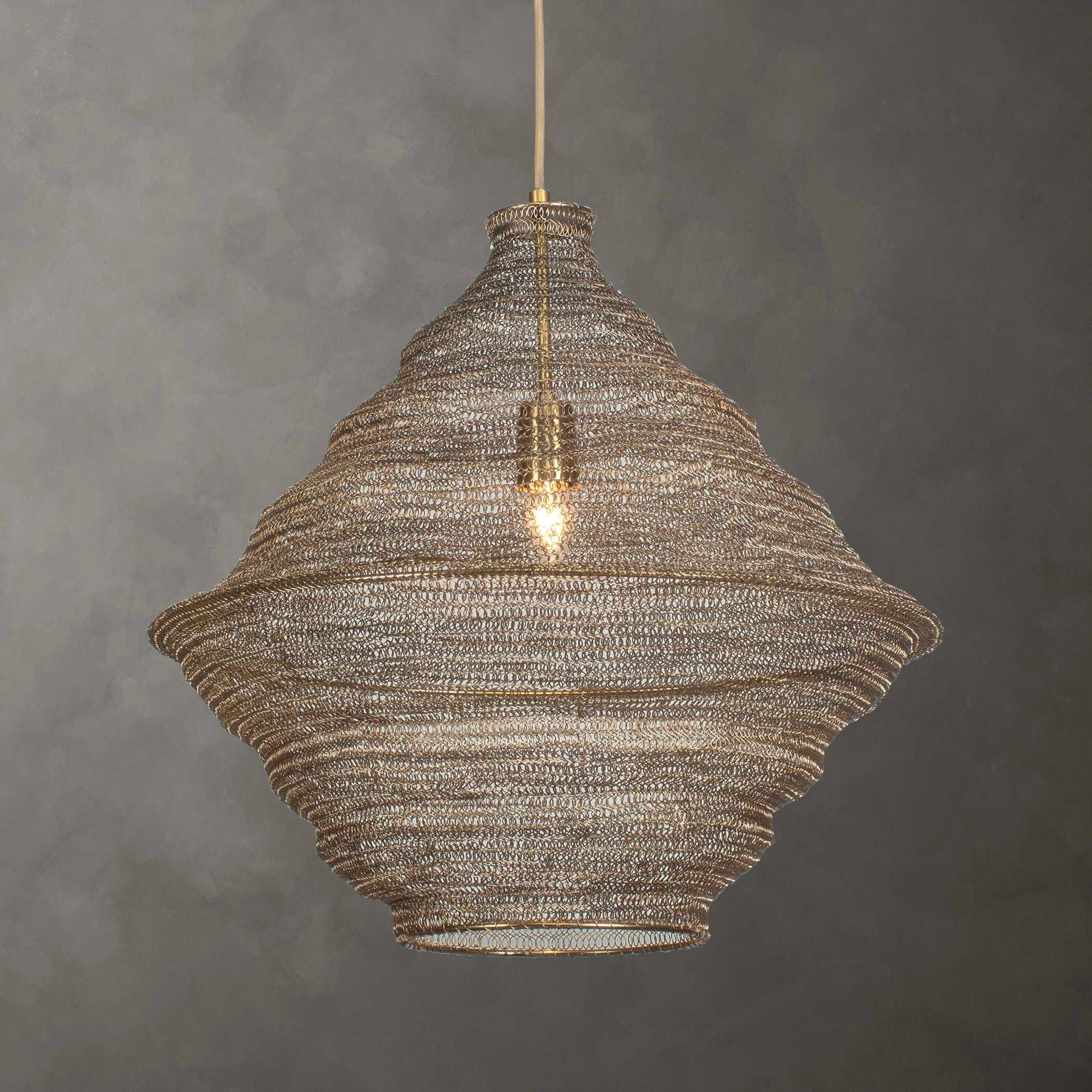 Sigh - Woven Brass 1 Light Pendant - Brass