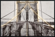 "Luminous Crossing" Hand-Embellished LED In Frame - Black / White / Dark Gray