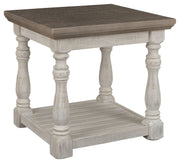 Havalance - Rectangular End Table - Gray / White