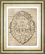 Letter Crest IIa Vintage V2 By Wild Apple Portfolio - Framed Print Wall Art - Beige