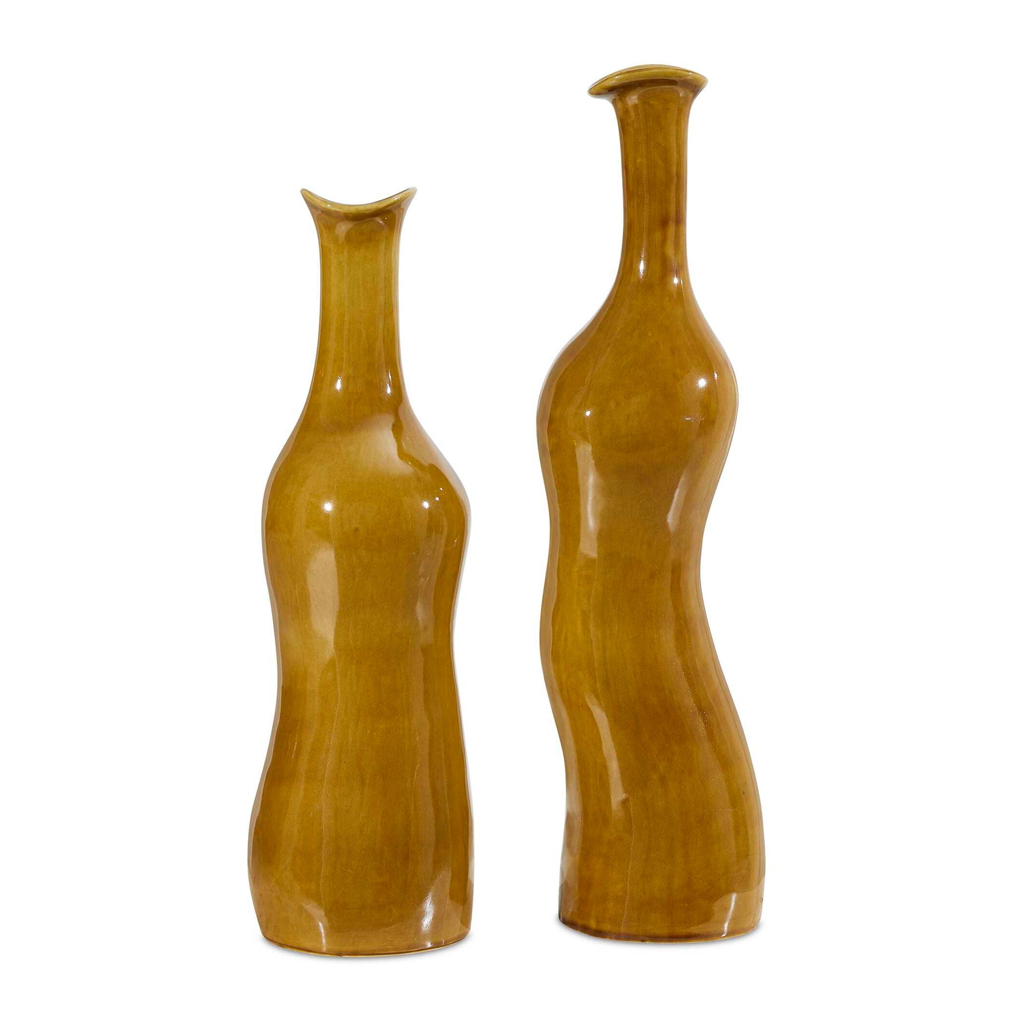 Sienna Flow - Indoor-Outdoor Bottle Vases (Set of 2) - Brown
