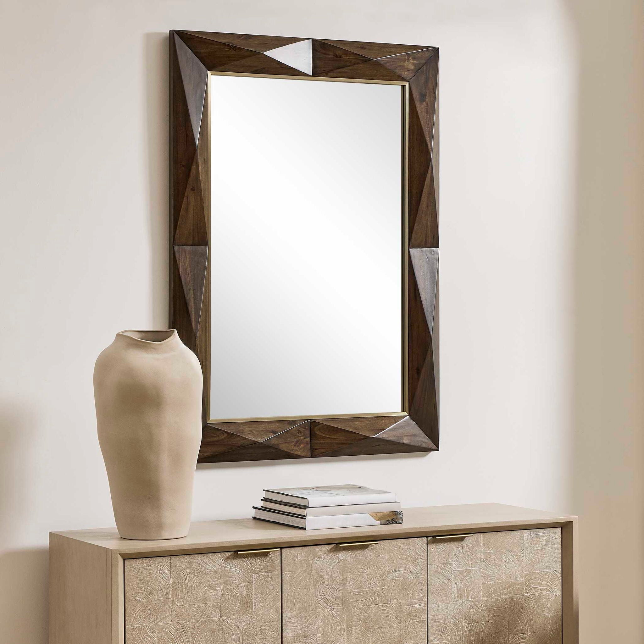 Diamond In The Rough - Wood Mirror - Gold / Woodtone