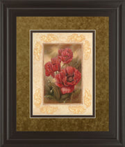 Daphne's Poppies By Vivian Flasch - Framed Print Wall Art - Light Brown