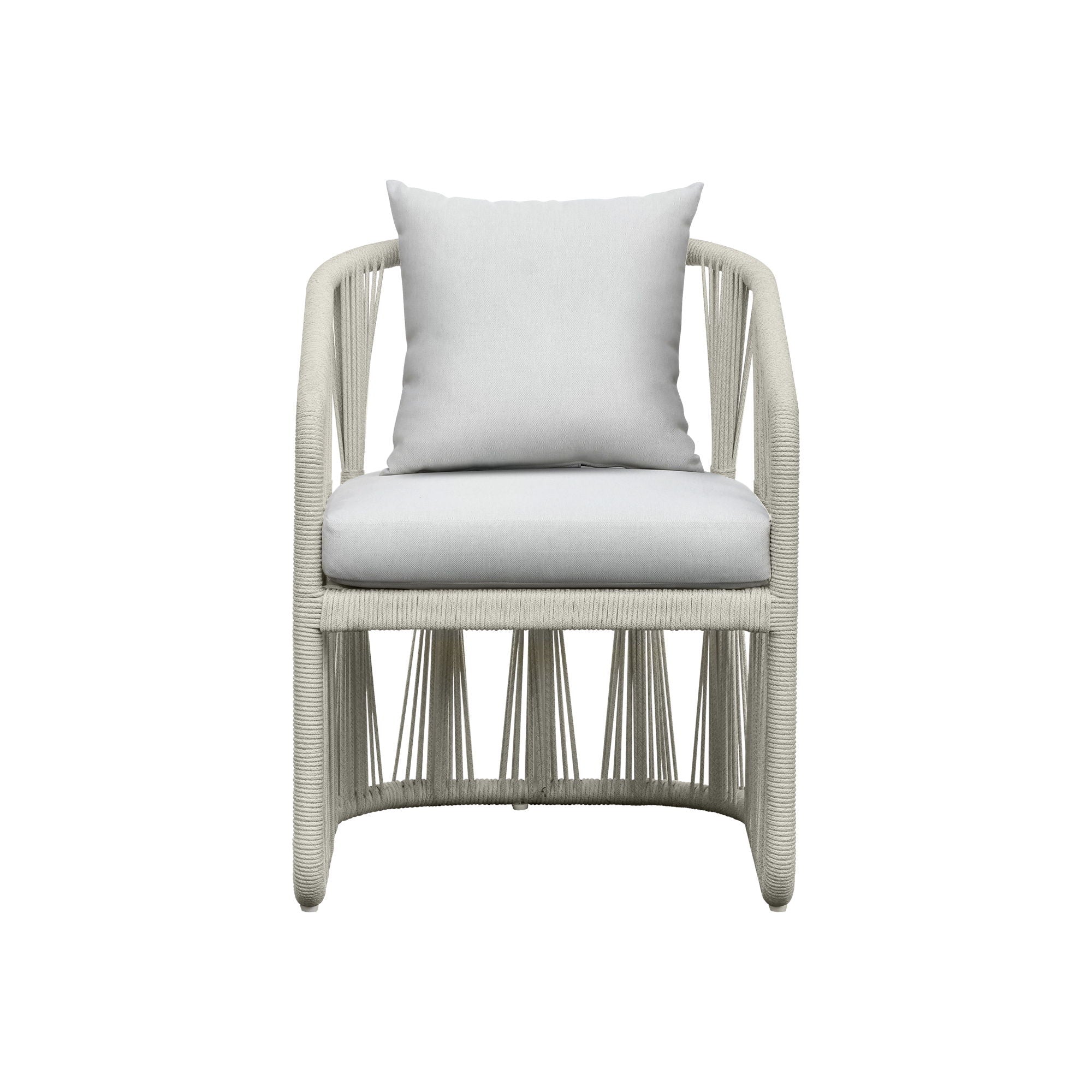 Alexa - Outdoor Dining Side Arm Chair - White