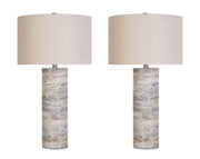 "Stonehaven Glow" Polyresin Table Lamp (Set of 2) - Stone