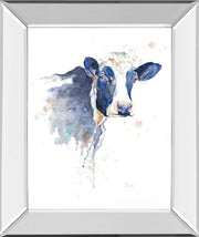 Watercolor Cow By Patricia Pinto - Mirror Framed Print Wall Art - White