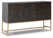 Elinmore - Accent Cabinet - Brown / Gold Finish