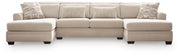 Mandi Point - 3-Piece Double Chaise Sleeper Sectional - Marble