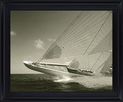 Windborne Racer - 28" x 34" Framed Wall Art - Dark Gray