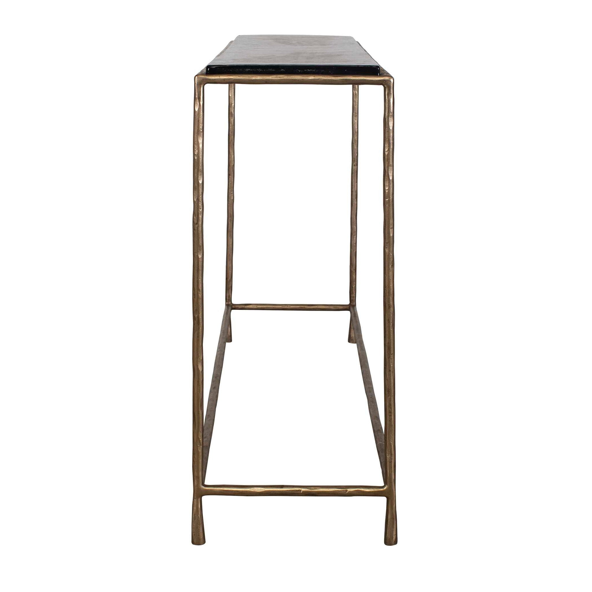 Ovard - Minimalist Metal Console Table - Brass