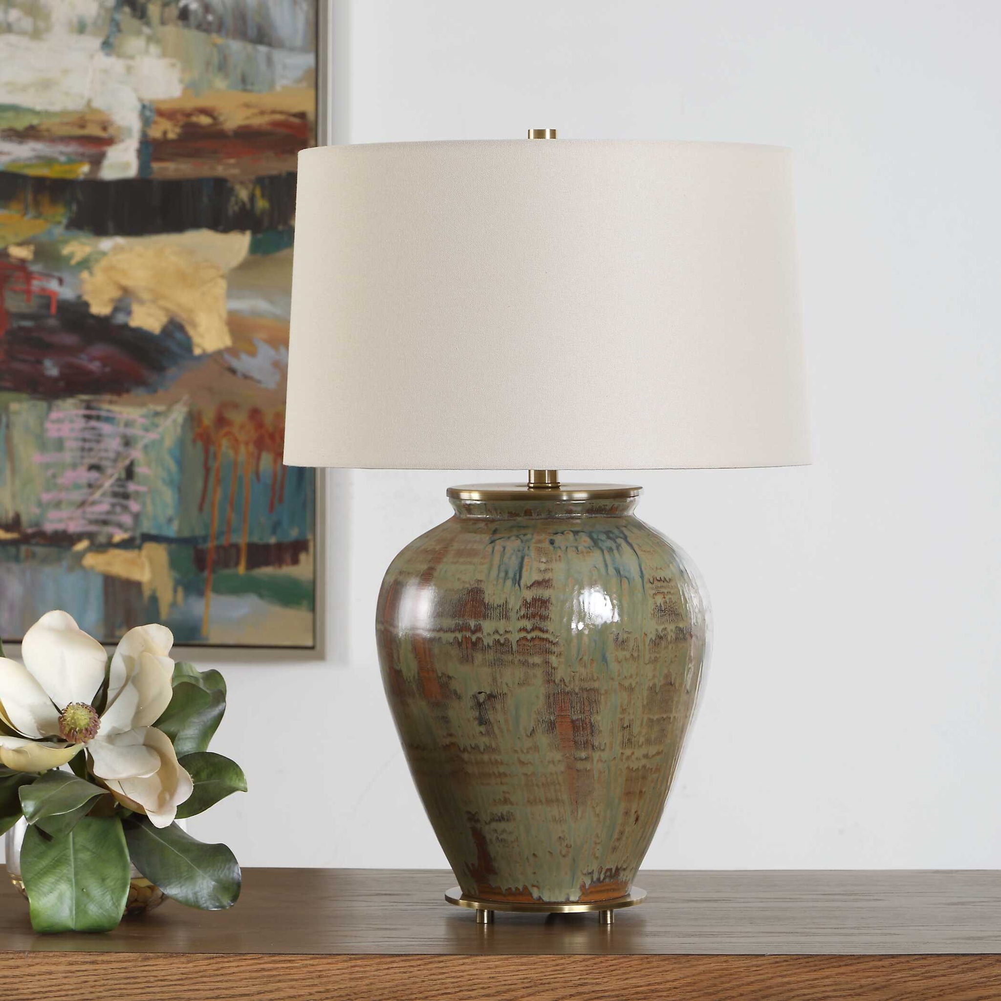 Olisa - Table Lamp - Brown Green