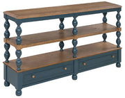 Finnworth - Console Sofa Table - Blue / Brown