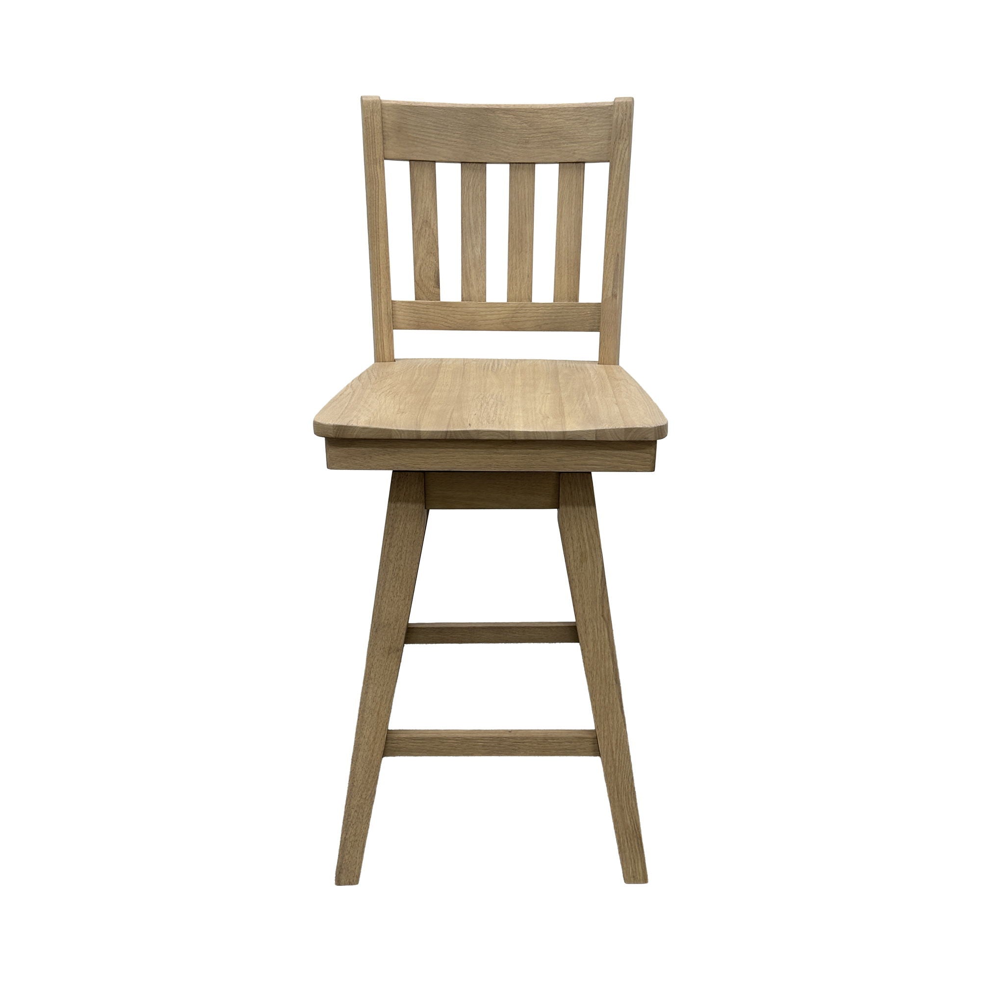 Wooden Barstool With Slat Back