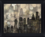 Luminous Skyline - 28" x 34" Framed Wall Art - Black