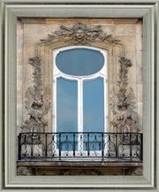Ornate Balcony Gaze - 28" x 34" Framed Wall Art - Gray
