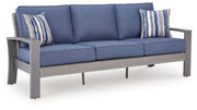 Half Moon Beach - Sofa With Cushion - Blue / Gray