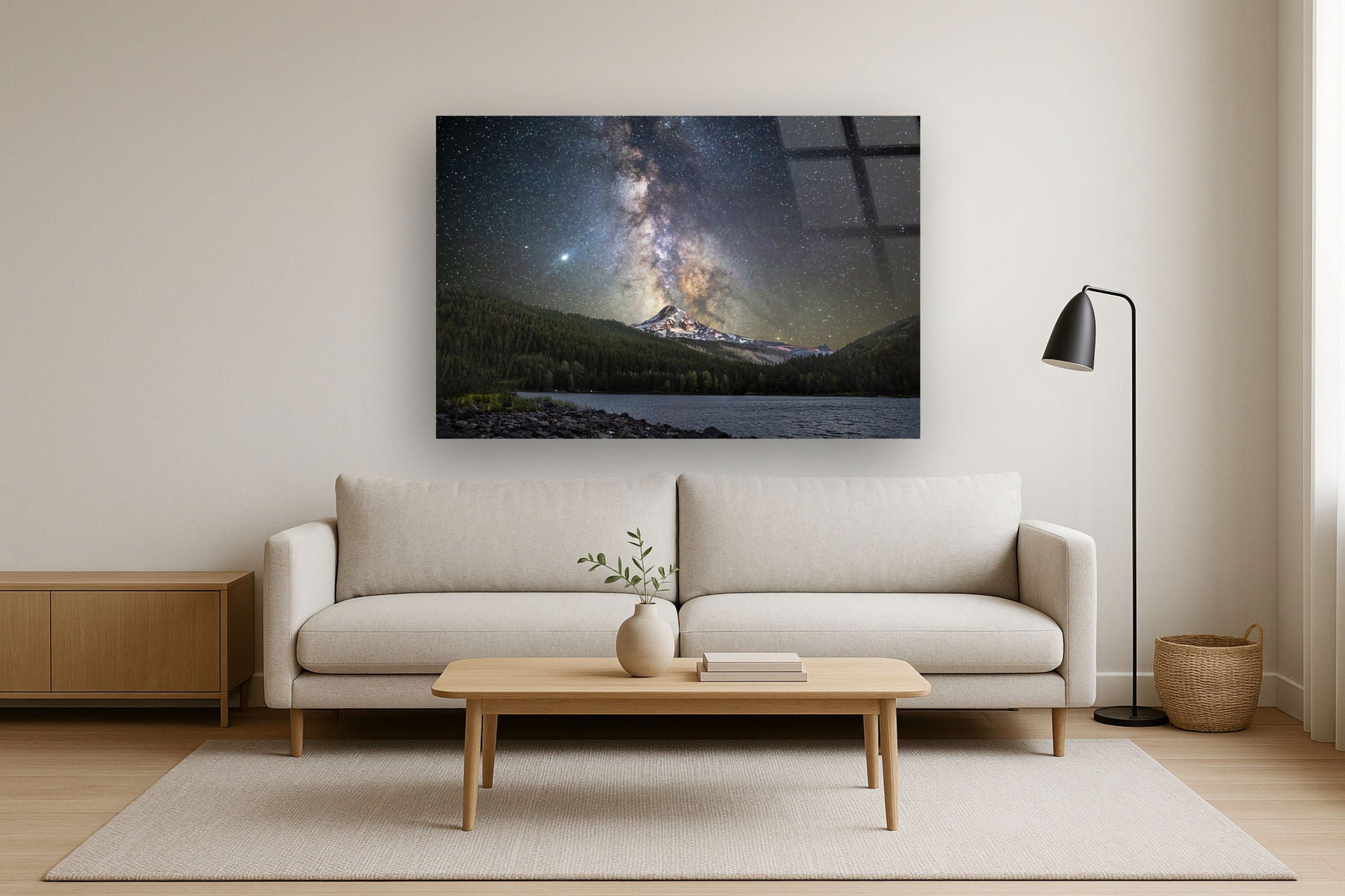 Tempered Glass With Foil - Starry Mountain - Dark Gray