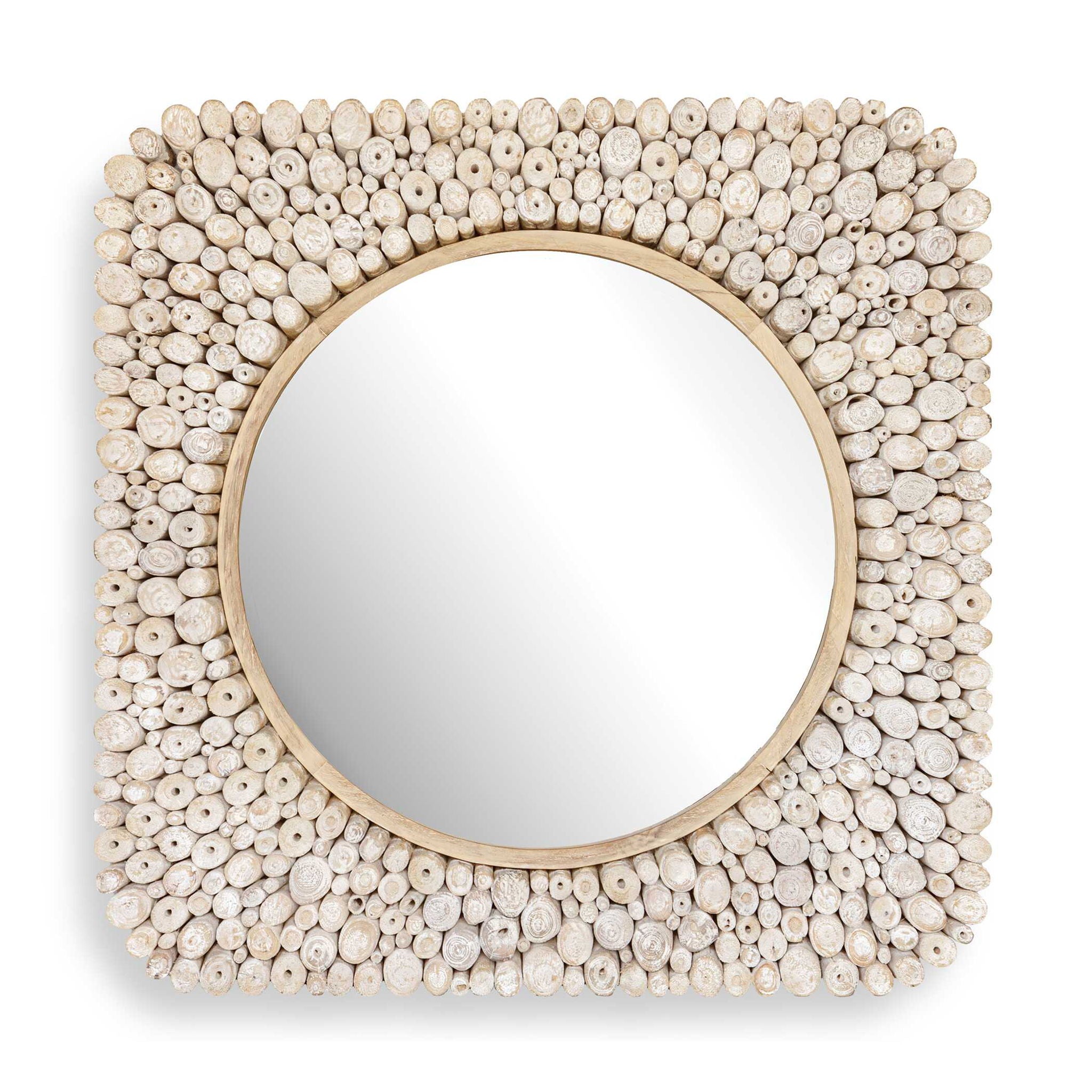 Merak - Teak Mosaic Mirror - Woodtone