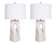"Eclipse Harmony" Ceramic Table Lamp (Set of 2) - White Rock