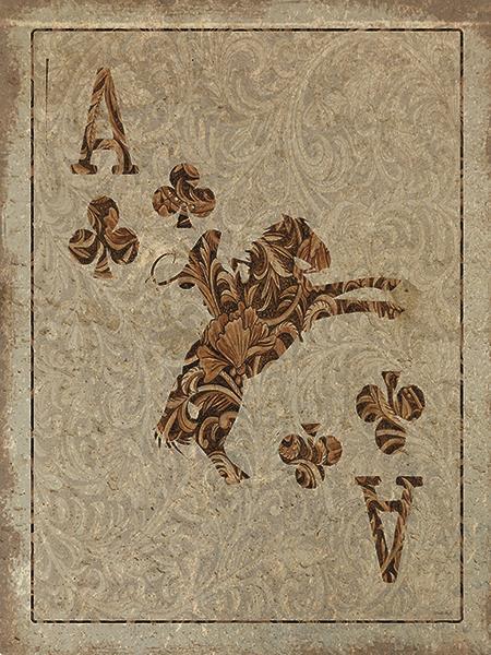 Old Wild West Ace By Cindy Jacobs (Framed Small) - Light Brown