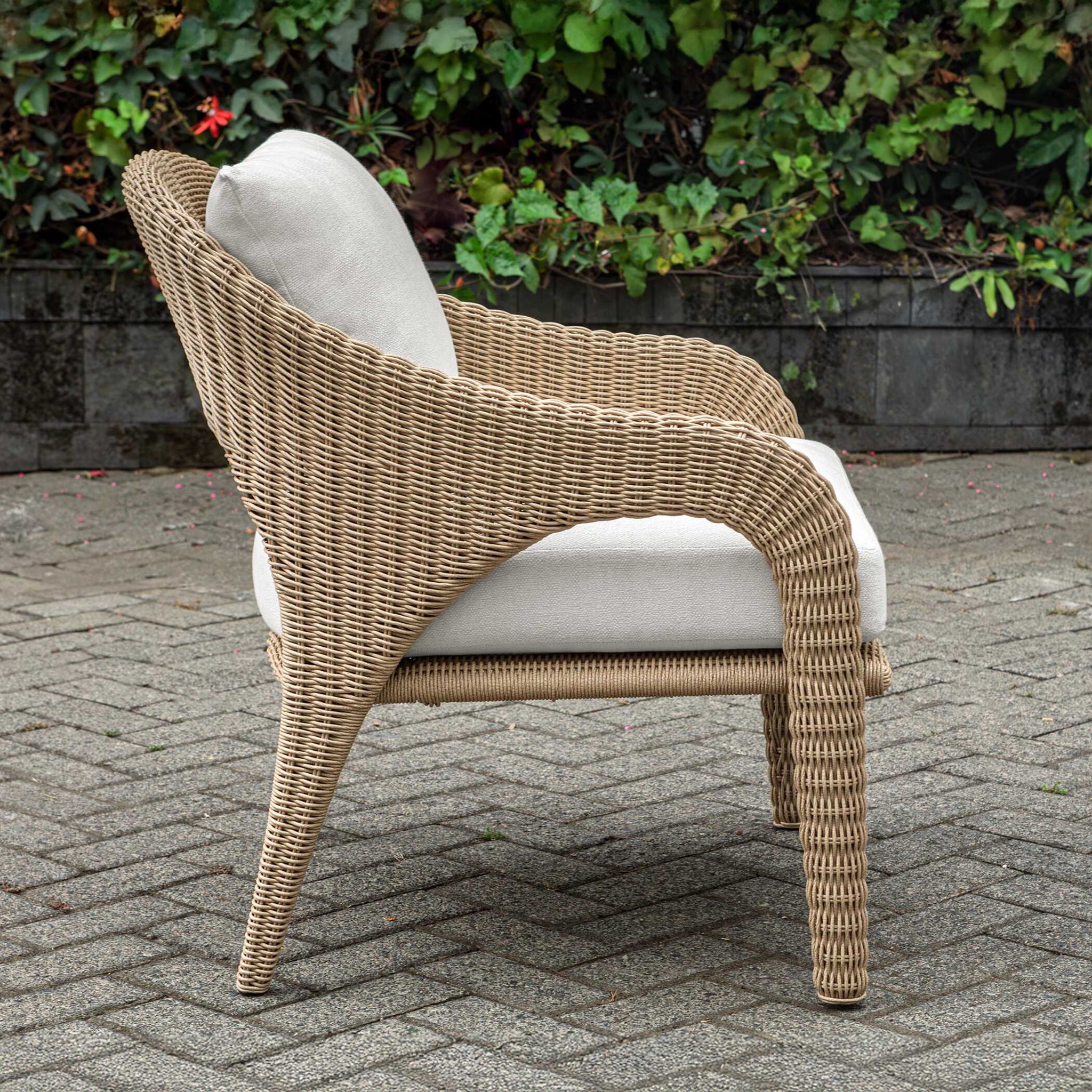 Kavali - Outdoor Wicker Lounge Chair - Woodtone