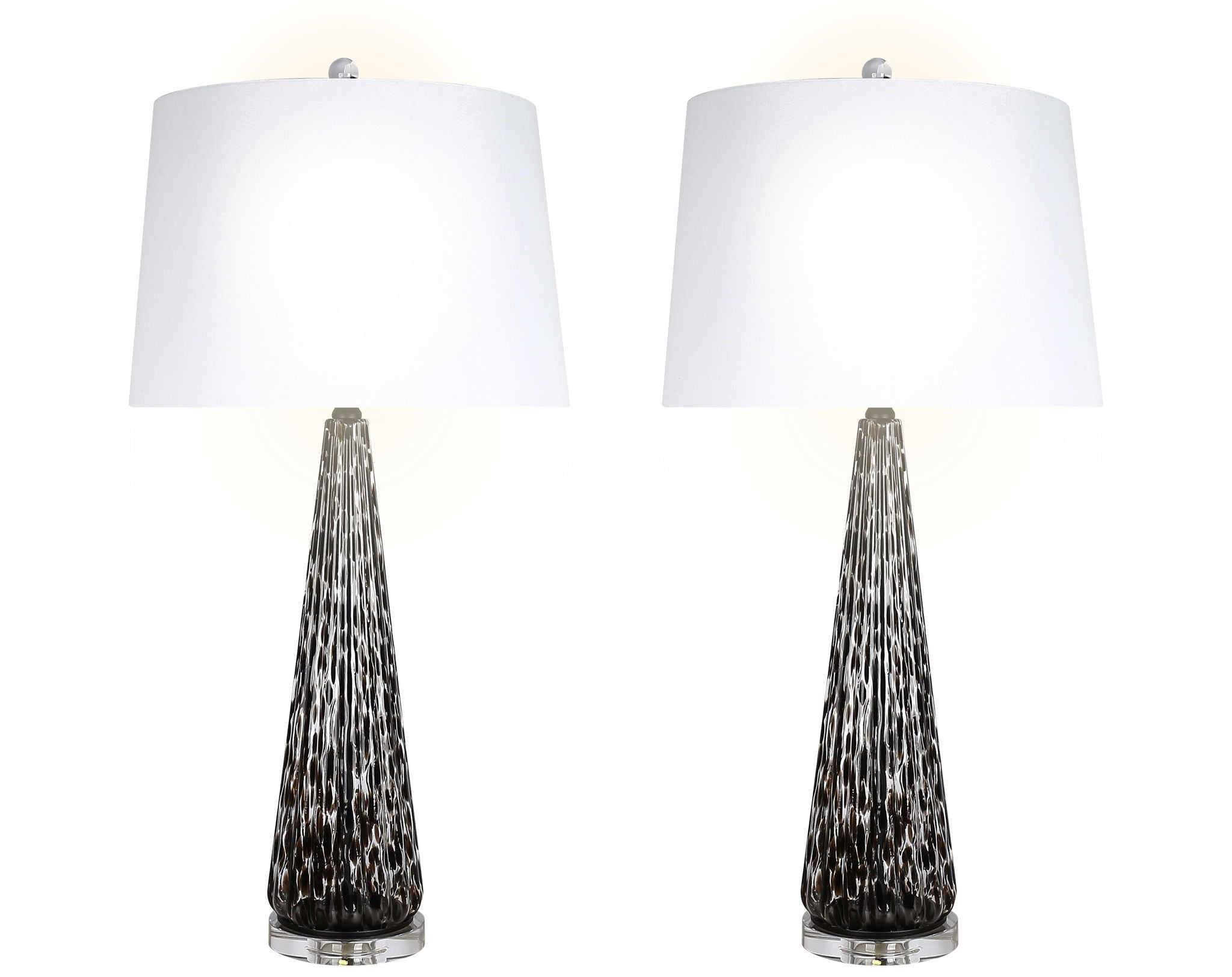 "Eclipse Radiance" Art Glass Table Lamp (Set of 2) - Black Art Glass