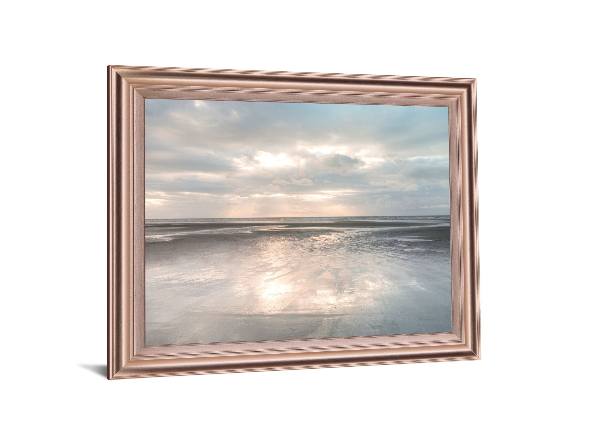 Tranquil Lightshore - 28" x 34" Framed Wall Art - Gray
