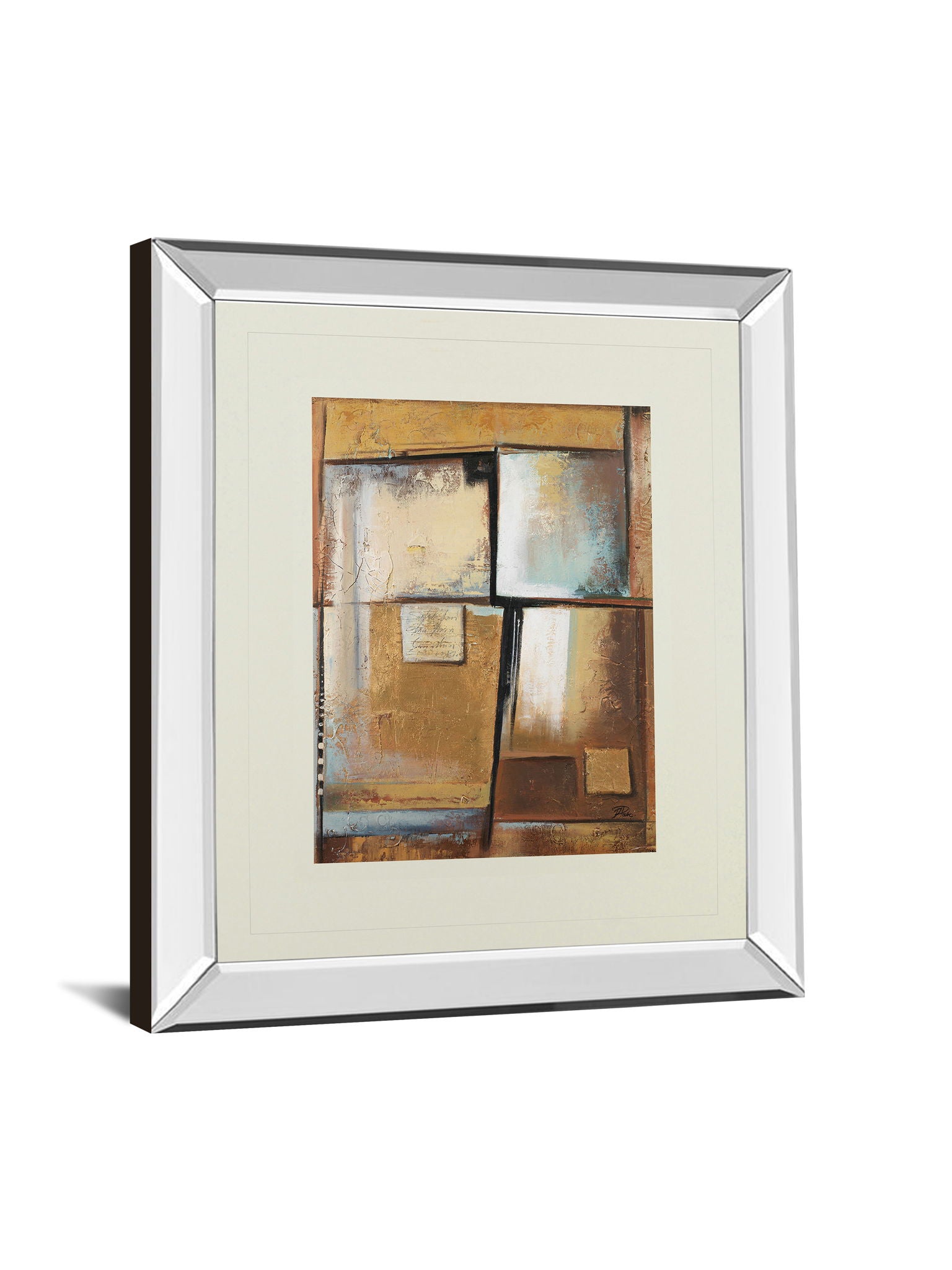 Abstract I By Patricia Pinto - Mirror Framed Print Wall Art - Beige