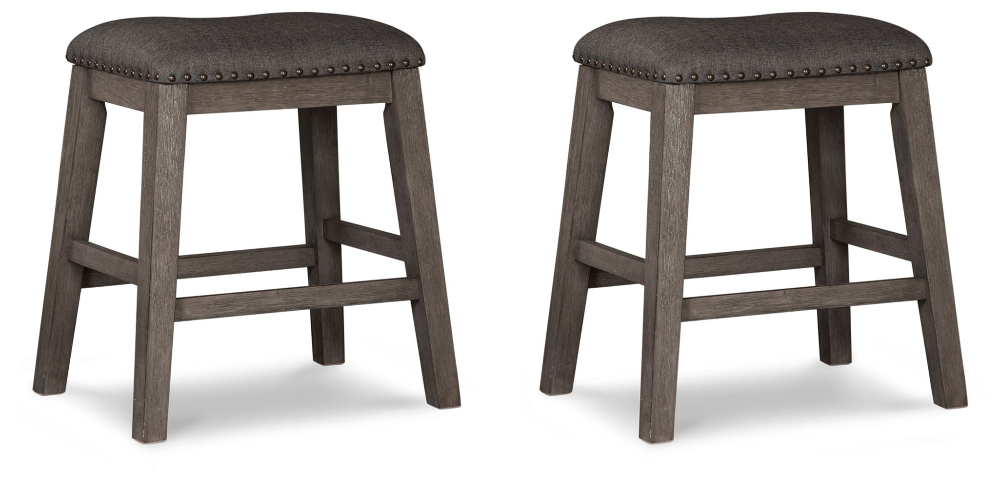Caitbrook - Upholstered Stool (Set of 2) - Gray