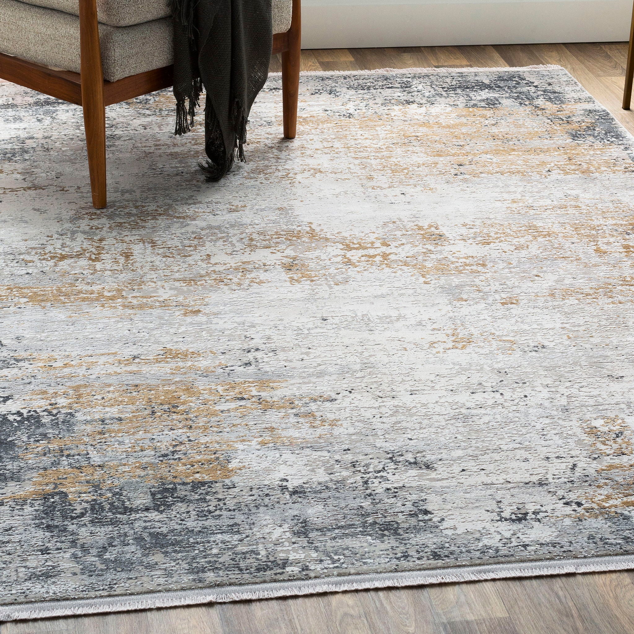Ulen - Abstract 10 X 14 Rug - Pearl Silver