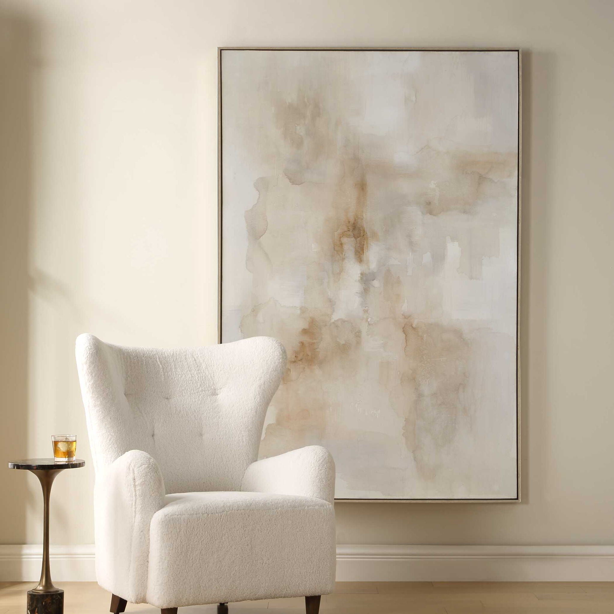 Remedy - Hand Painted Modern Canvas - Brown / Gray / White / Woodtone