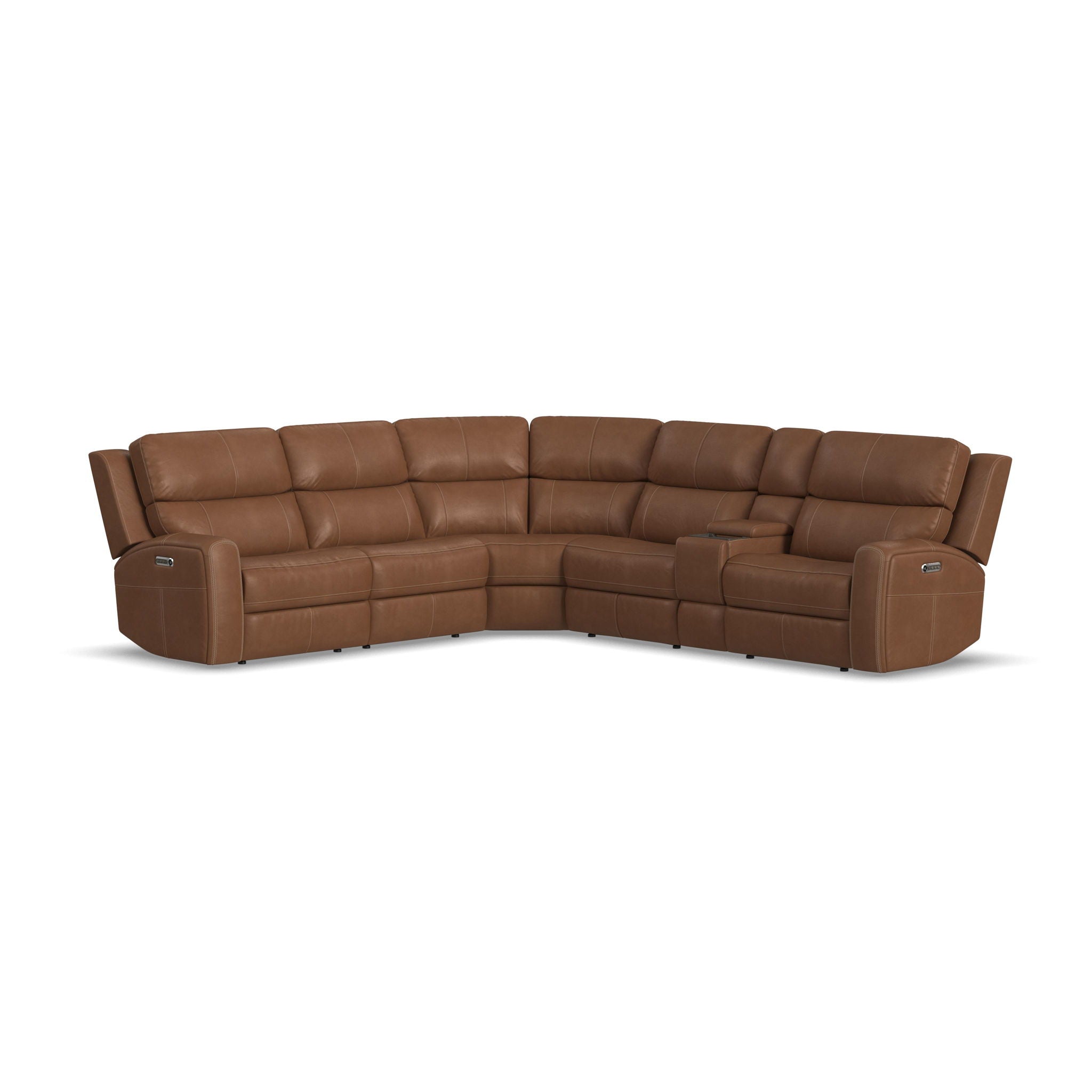 Linden Leather Reclining Sectional