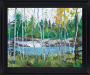 River Birch Vista - 28" x 34" Framed Wall Art - Green