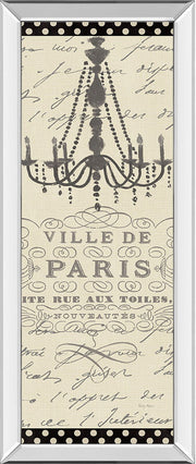 French Couture Panel I By Emily Adams - Mirrored Frame Wall Art - Beige