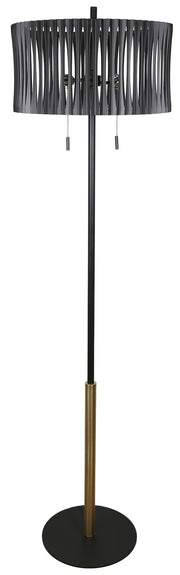 Midnight Cadence - 68 X 18 - Metal Floor Lamp - Matte Black, Soft Gold