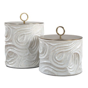 Ivory Tide - Indoor-Outdoor Canisters (Set of 2) - White