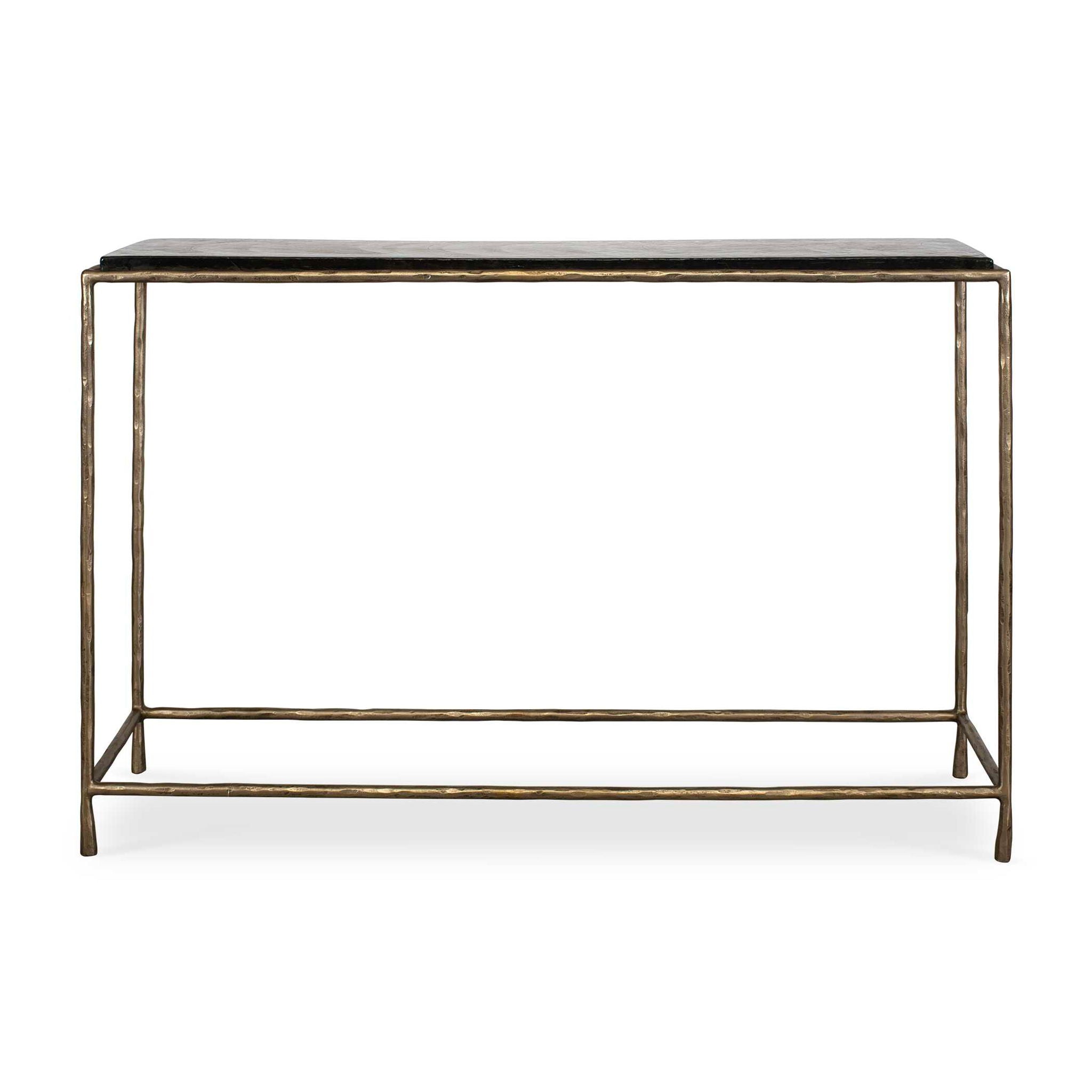 Ovard - Minimalist Metal Console Table - Brass