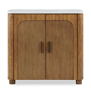 Mebarak - Reeded 2 Door Cabinet - Bronze,White,Woodtone
