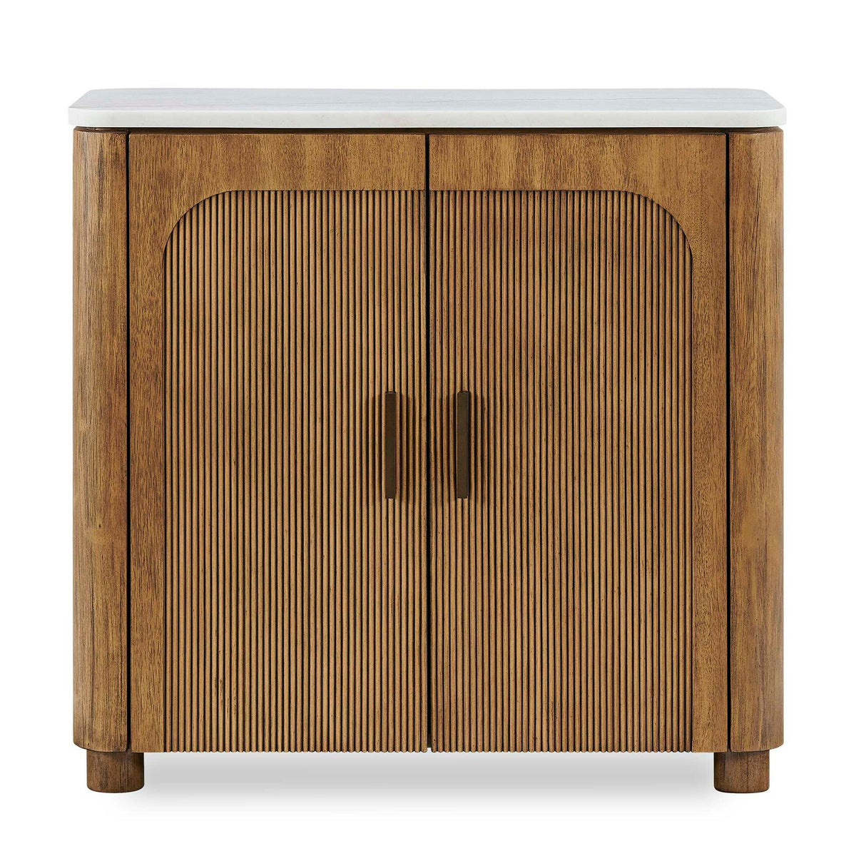 Mebarak - Reeded 2 Door Cabinet - Bronze,White,Woodtone
