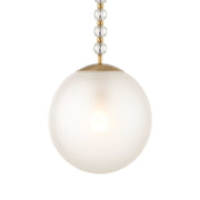 Ripple - 1 Light Frost Glass Pendant - Gold