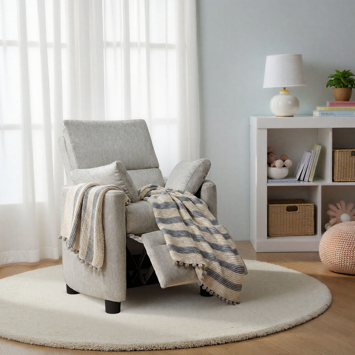 Compass - Kids Push Back Recliner - Frost