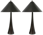 Dusk Spire - 28 X 17 - Metal Table Lamp (Set of 2) - Grey Slate