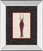 Fashion Dress Il By Susan Osbourne Mirror Framed Print Wall Art - Dark Gray