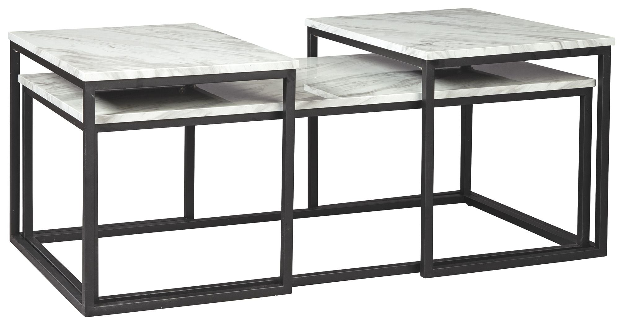 Donnesta - Occasional Table Set (Set of 3) - Gray / Black