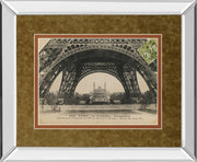 La Base De La Eifel By Wild Apple Studio - Mirror Framed Print Wall Art - Light Brown