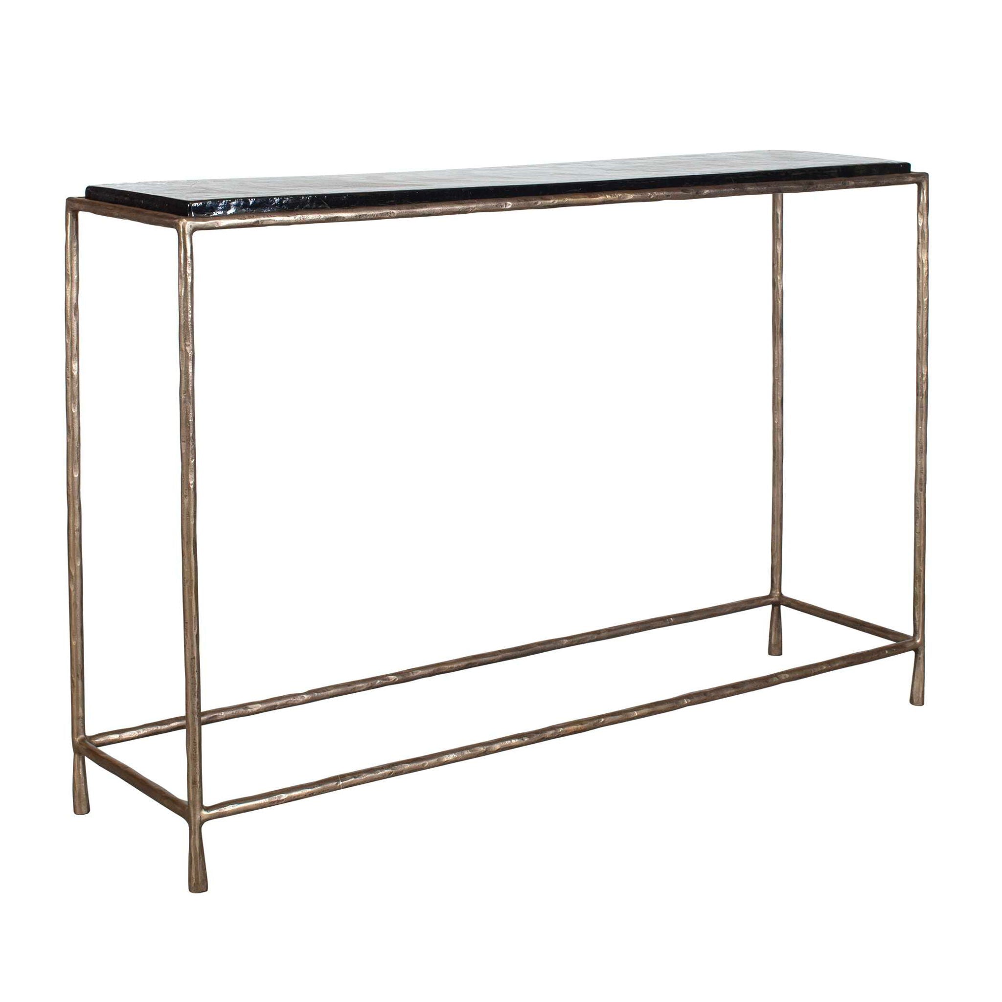Ovard - Minimalist Metal Console Table - Brass